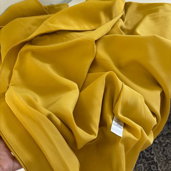 Anthropologie BHLDN Shelby A Line Midi Dress Size 2 Satin Yellow Wedding Formal - Picture 12 of 14